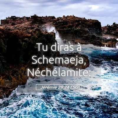 Picture 05 - Jérémie 29:24 LSG - Tu diras à Schemaeja, - Bible Verse Picture