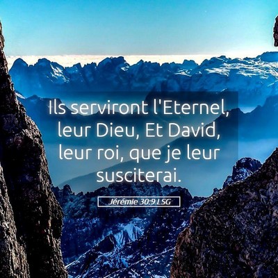 Picture 05 - Jérémie 30:9 LSG - Ils serviront l'Eternel, leur Dieu, Et David, - Bible Verse Picture