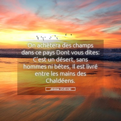 Picture 05 - Jérémie 32:43 LSG - On achètera des champs dans ce pays Dont vous - Bible Verse Picture