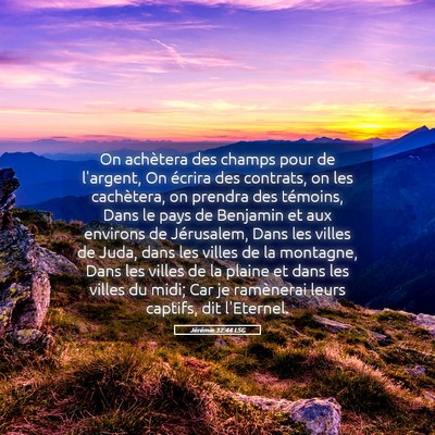 Picture 05 - Jérémie 32:44 LSG - On achètera des champs pour de l'argent, On - Bible Verse Picture