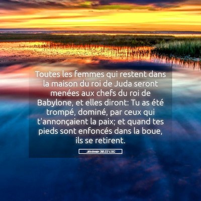 Picture 05 - Jérémie 38:22 LSG - Toutes les femmes qui restent dans la maison du - Bible Verse Picture