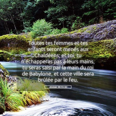Picture 05 - Jérémie 38:23 LSG - Toutes tes femmes et tes enfants seront menés - Bible Verse Picture