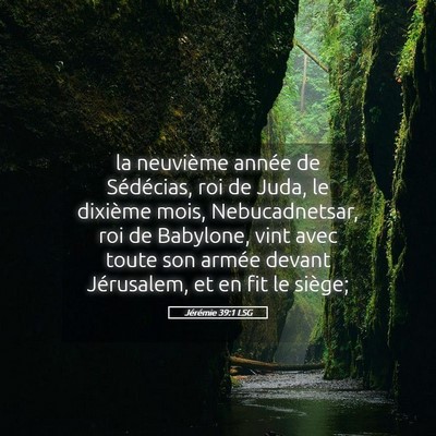 Picture 05 - Jérémie 39:1 LSG - la neuvième année de Sédécias, roi de Juda, - Bible Verse Picture