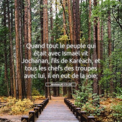 Picture 05 - Jérémie 41:13 LSG - Quand tout le peuple qui était avec Ismaël vit - Bible Verse Picture