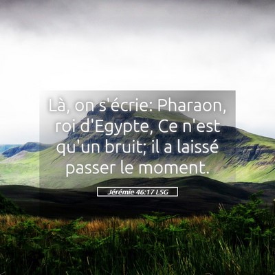 Picture 05 - Jérémie 46:17 LSG - Là, on s'écrie: Pharaon, roi d'Egypte, Ce n'est - Bible Verse Picture