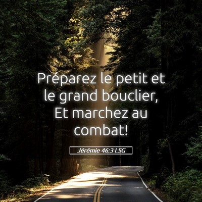 Picture 05 - Jérémie 46:3 LSG - Préparez le petit et le grand bouclier, Et - Bible Verse Picture