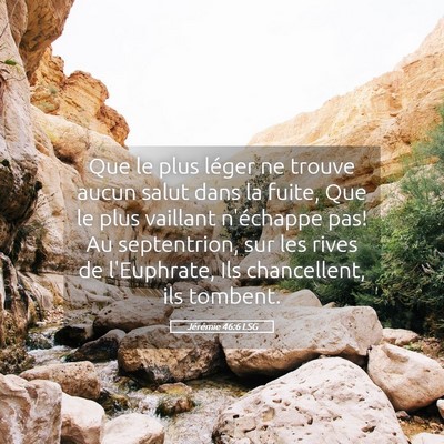 Picture 05 - Jérémie 46:6 LSG - Que le plus léger ne trouve aucun salut dans la - Bible Verse Picture