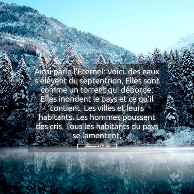 Picture 05 - Jérémie 47:2 LSG - Ainsi parle l'Eternel: Voici, des eaux - Bible Verse Picture
