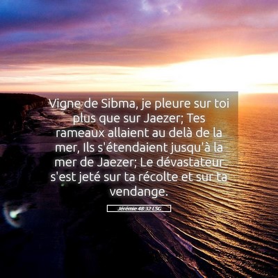 Picture 05 - Jérémie 48:32 LSG - Vigne de Sibma, je pleure sur toi plus que sur - Bible Verse Picture