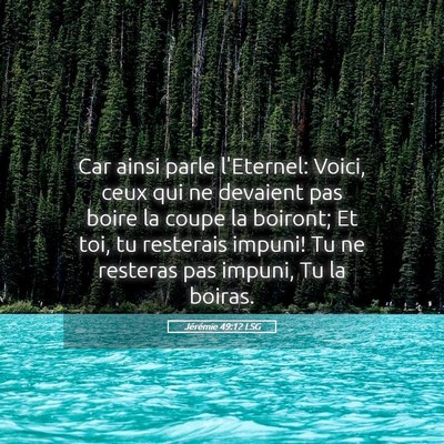 Picture 05 - Jérémie 49:12 LSG - Car ainsi parle l'Eternel: Voici, ceux qui ne - Bible Verse Picture