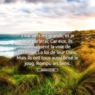 Picture 05 - Jérémie 5:5 LSG - J'irai vers les grands, et je leur parlerai; Car - Bible Verse Picture