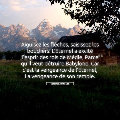 Picture 05 - Jérémie 51:11 LSG - Aiguisez les flèches, saisissez les boucliers! - Bible Verse Picture
