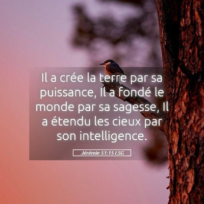 Picture 05 - Jérémie 51:15 LSG - Il a crée la terre par sa puissance, Il a fondé - Bible Verse Picture