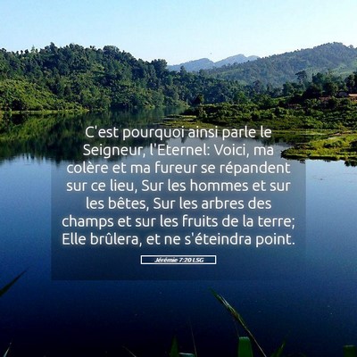 Picture 05 - Jérémie 7:20 LSG - C'est pourquoi ainsi parle le Seigneur, - Bible Verse Picture