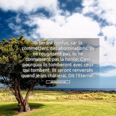 Picture 05 - Jérémie 8:12 LSG - Ils seront confus, car ils commettent des - Bible Verse Picture