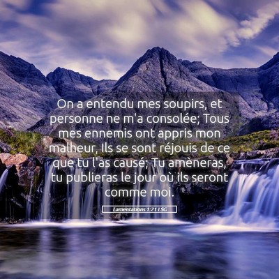 Picture 05 - Lamentations 1:21 LSG - On a entendu mes soupirs, et personne ne m'a - Bible Verse Picture