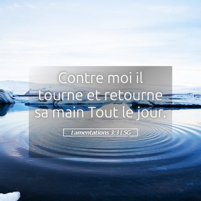 Picture 05 - Lamentations 3:3 LSG - Contre moi il tourne et retourne sa main Tout le - Bible Verse Picture