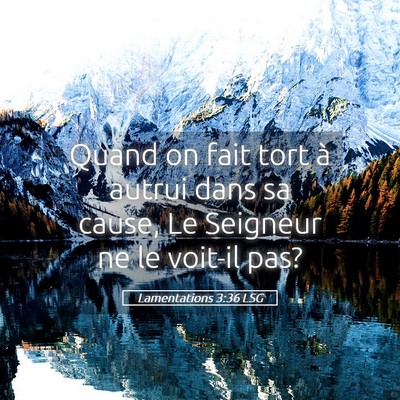 Picture 05 - Lamentations 3:36 LSG - Quand on fait tort à autrui dans sa cause, Le - Bible Verse Picture