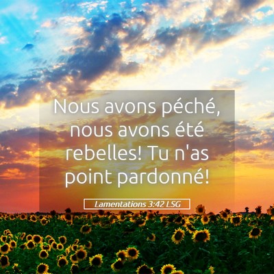 Picture 05 - Lamentations 3:42 LSG - Nous avons péché, nous avons été rebelles! Tu - Bible Verse Picture