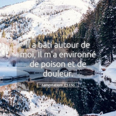Picture 05 - Lamentations 3:5 LSG - Il a bâti autour de moi, Il m'a environné de - Bible Verse Picture