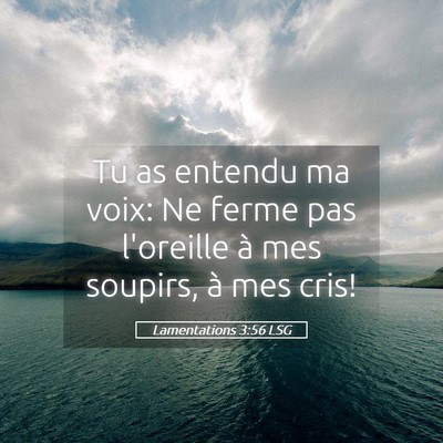Picture 05 - Lamentations 3:56 LSG - Tu as entendu ma voix: Ne ferme pas l'oreille à - Bible Verse Picture