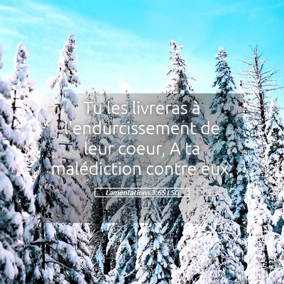 Picture 05 - Lamentations 3:65 LSG - Tu les livreras à l'endurcissement de leur - Bible Verse Picture