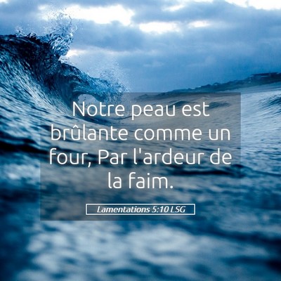 Picture 05 - Lamentations 5:10 LSG - Notre peau est brûlante comme un four, Par - Bible Verse Picture