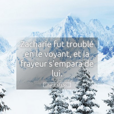 Picture 05 - Luc 1:12 LSG - Zacharie fut troublé en le voyant, et la frayeur - Bible Verse Picture