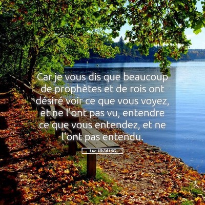Picture 05 - Luc 10:24 LSG - Car je vous dis que beaucoup de prophètes et de - Bible Verse Picture