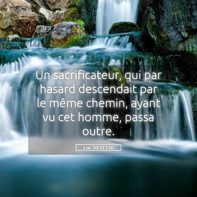 Picture 05 - Luc 10:31 LSG - Un sacrificateur, qui par hasard descendait par - Bible Verse Picture
