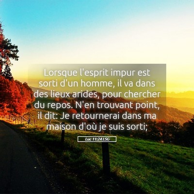 Picture 05 - Luc 11:24 LSG - Lorsque l'esprit impur est sorti d'un homme, il - Bible Verse Picture