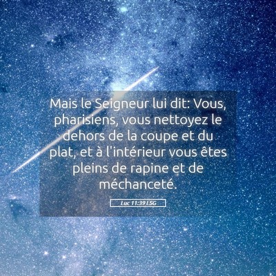 Picture 05 - Luc 11:39 LSG - Mais le Seigneur lui dit: Vous, pharisiens, vous - Bible Verse Picture