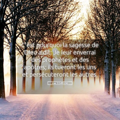 Picture 05 - Luc 11:49 LSG - C'est pourquoi la sagesse de Dieu a dit: Je leur - Bible Verse Picture