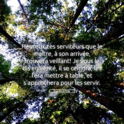 Picture 05 - Luc 12:37 LSG - Heureux ces serviteurs que le maître, à son - Bible Verse Picture