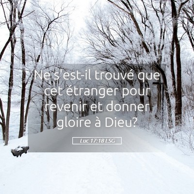 Picture 05 - Luc 17:18 LSG - Ne s'est-il trouvé que cet étranger pour - Bible Verse Picture