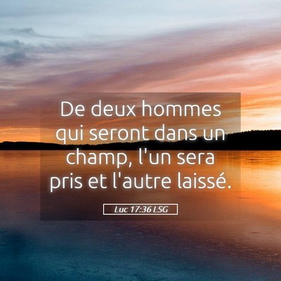 Picture 05 - Luc 17:36 LSG - De deux hommes qui seront dans un champ, l'un - Bible Verse Picture