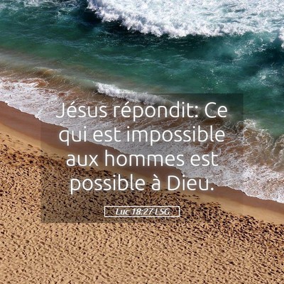 Picture 05 - Luc 18:27 LSG - Jésus répondit: Ce qui est impossible aux - Bible Verse Picture