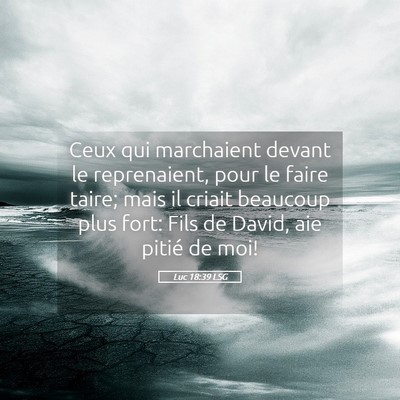 Picture 05 - Luc 18:39 LSG - Ceux qui marchaient devant le reprenaient, pour - Bible Verse Picture