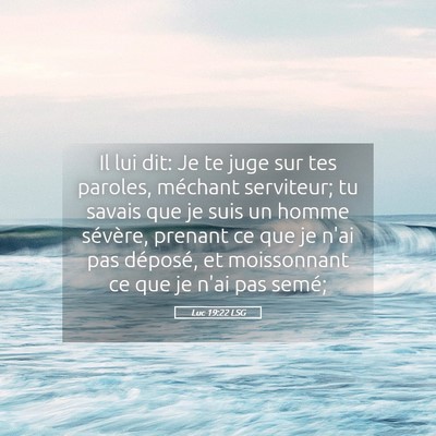 Picture 05 - Luc 19:22 LSG - Il lui dit: Je te juge sur tes paroles, méchant - Bible Verse Picture