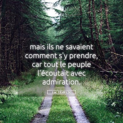 Picture 05 - Luc 19:48 LSG - mais ils ne savaient comment s'y prendre, car - Bible Verse Picture