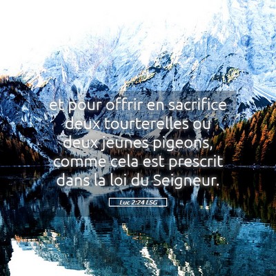 Picture 05 - Luc 2:24 LSG - et pour offrir en sacrifice deux tourterelles ou - Bible Verse Picture