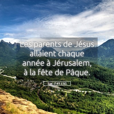 Picture 05 - Luc 2:41 LSG - Les parents de Jésus allaient chaque année à - Bible Verse Picture