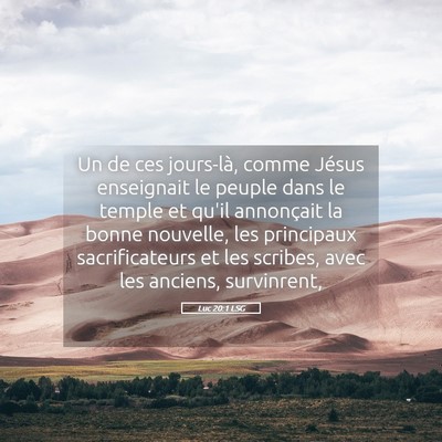 Picture 05 - Luc 20:1 LSG - Un de ces jours-là, comme Jésus enseignait le - Bible Verse Picture
