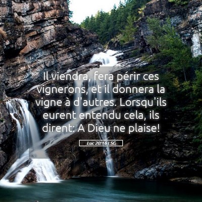 Picture 05 - Luc 20:16 LSG - Il viendra, fera périr ces vignerons, et il - Bible Verse Picture