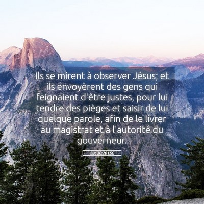 Picture 05 - Luc 20:20 LSG - Ils se mirent à observer Jésus; et ils - Bible Verse Picture