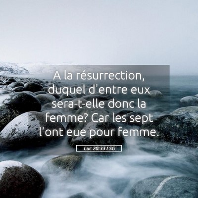 Picture 05 - Luc 20:33 LSG - A la résurrection, duquel d'entre eux - Bible Verse Picture