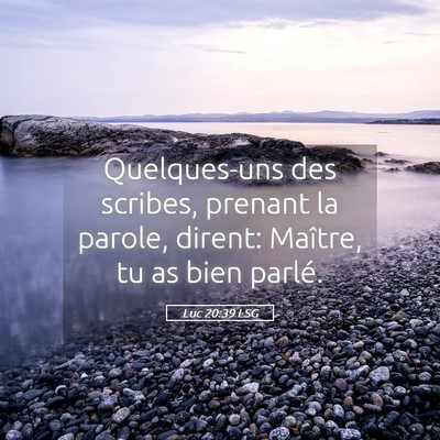 Picture 05 - Luc 20:39 LSG - Quelques-uns des scribes, prenant la parole, - Bible Verse Picture
