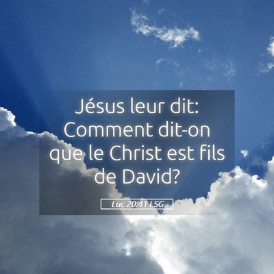 Picture 05 - Luc 20:41 LSG - Jésus leur dit: Comment dit-on que le Christ est - Bible Verse Picture