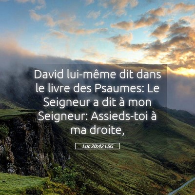 Picture 05 - Luc 20:42 LSG - David lui-même dit dans le livre des Psaumes: Le - Bible Verse Picture