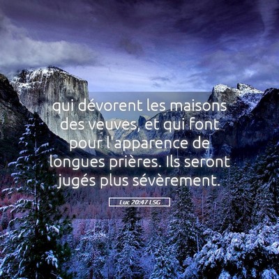 Picture 05 - Luc 20:47 LSG - qui dévorent les maisons des veuves, et qui font - Bible Verse Picture